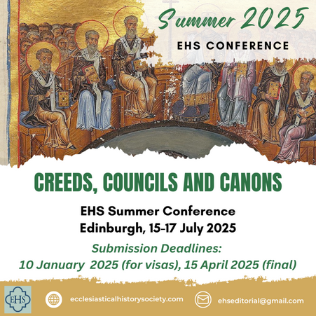 « Creeds, Councils and Canons » à Édimbourg (Écosse) les 15 et 17 juillet 2025