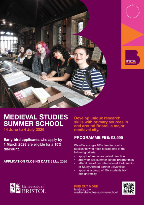 École d'été d'études médiévales de Bristol 2026